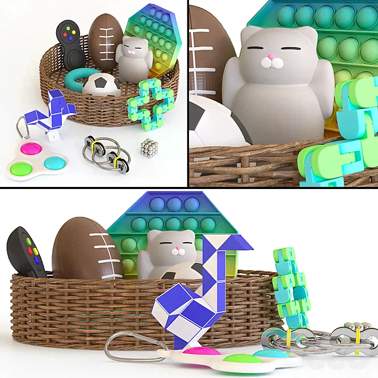 Fidget antistress toys set - Игрушки - 3D модель-0