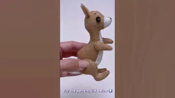 Australia animal Kangaroo felt plush. Easy hand sewing toy/ baby mobile/ decoration #kangaroo