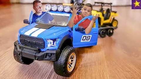 ПЕРЕВОЗИМ Мотоцикл и Квадрик на ВНЕДОРОЖНИКЕ ФОРД!!! ИГОРЬ Осваивает Игровой НАБОР Dickie Toys