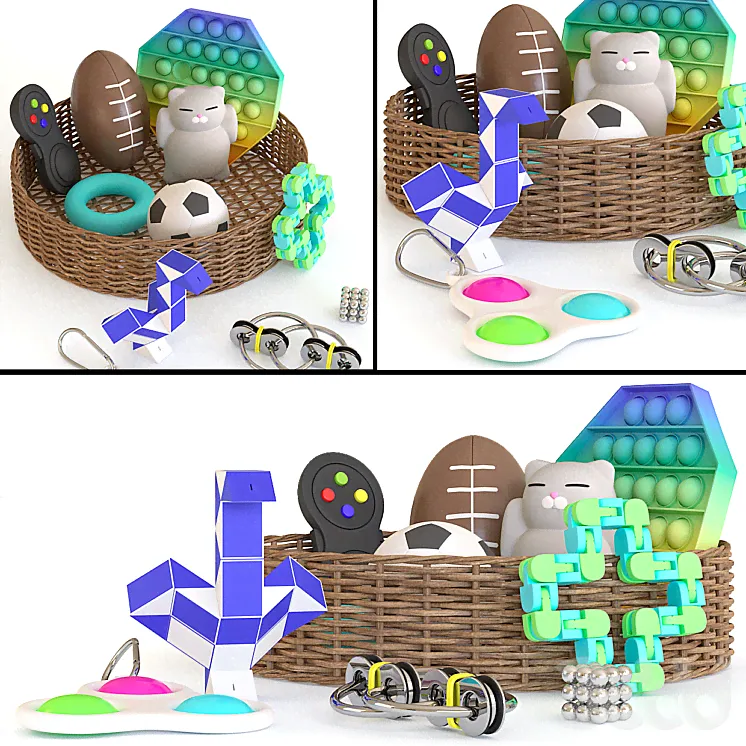 Fidget antistress toys set - Игрушки - 3D модель-3