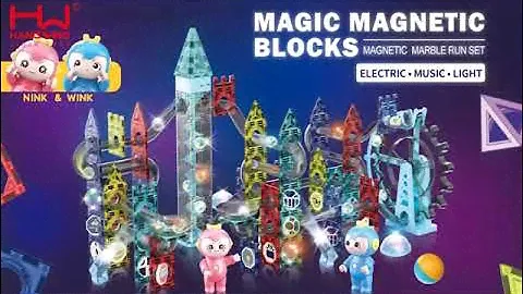 Magic magnetic blocks - tunnel track with lights & music - Castle
