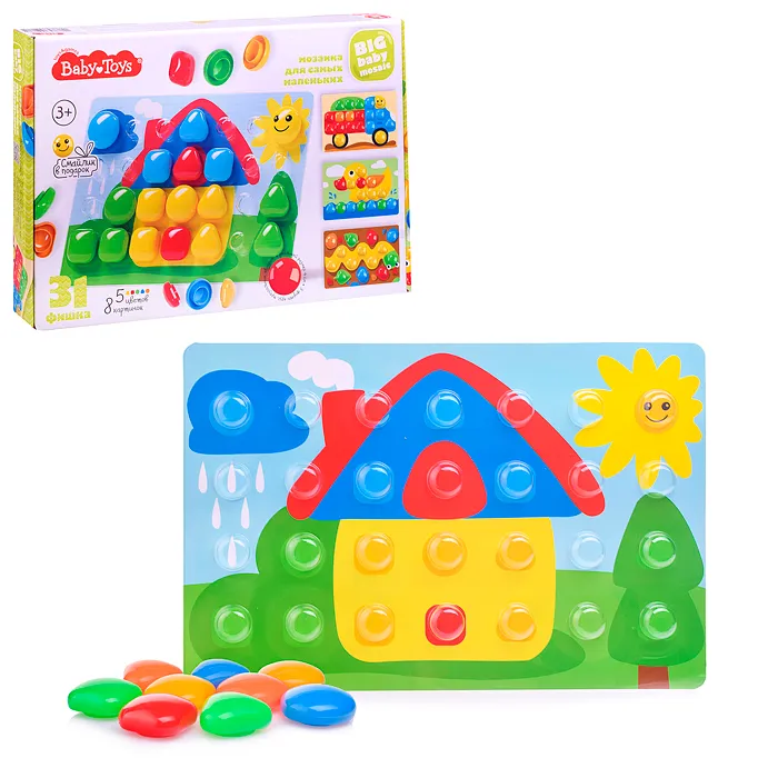 Мозаика объемная для самых маленьких &quot;Домик&quot; d40/5 цв/ 31 эл BABY TOYS