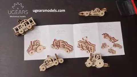 U-Fidgets “Vehicles”. Set of 4 miniature Ugears models
