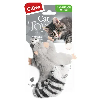 Gigwi Cat Toys Catch & scratch игрушка для кошек Енот с кошачьей мятой 8см