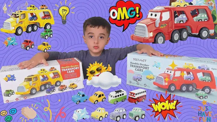 Unboxing the Friction Power Cars And Carrier for Kids! | Perfect Toy Truck for Ages 2-5!