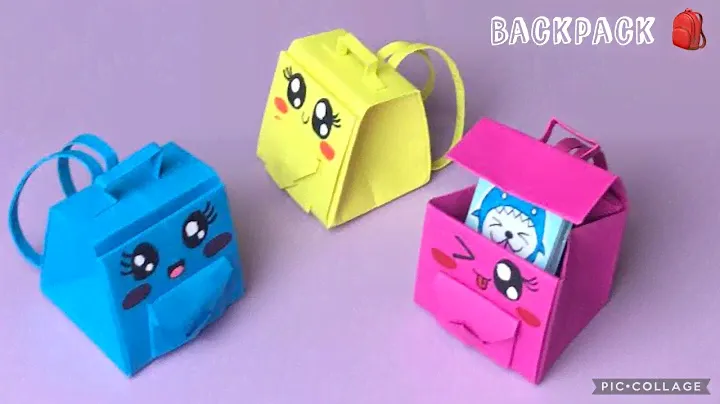 Origami Backpack/Easy DIY School Bag with paper! Only 1 Sheet of paper needed💼🎒اوريغامي حقيبة