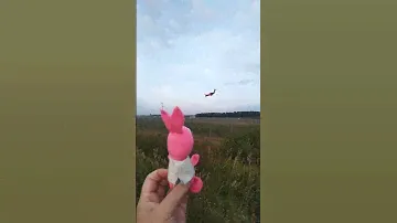 Красный самолет пронизывает вечернюю тьму.