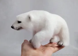 Interior toys: White polar bear. Sculpture