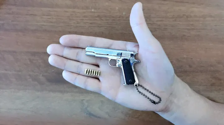 Mini Colt M1911 Gun Keychain with Bullets Unboxing 2022 - Miniature Toy Pistol in 1:3 Scale