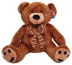 Мягкая игрушка Magic Bear Toys Медведь Шоколад с бантом 50 см-0