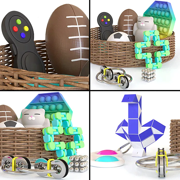 Fidget antistress toys set - Игрушки - 3D модель-4
