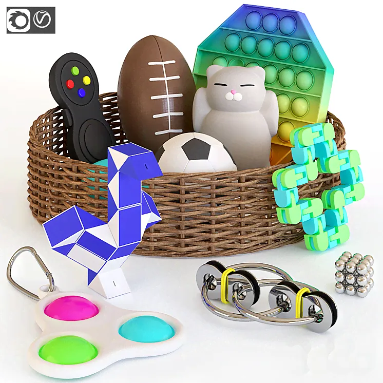 Fidget antistress toys set - Игрушки - 3D модель-1